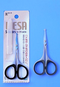 LS-31 nostril scissors with rubber ring & plastic cap